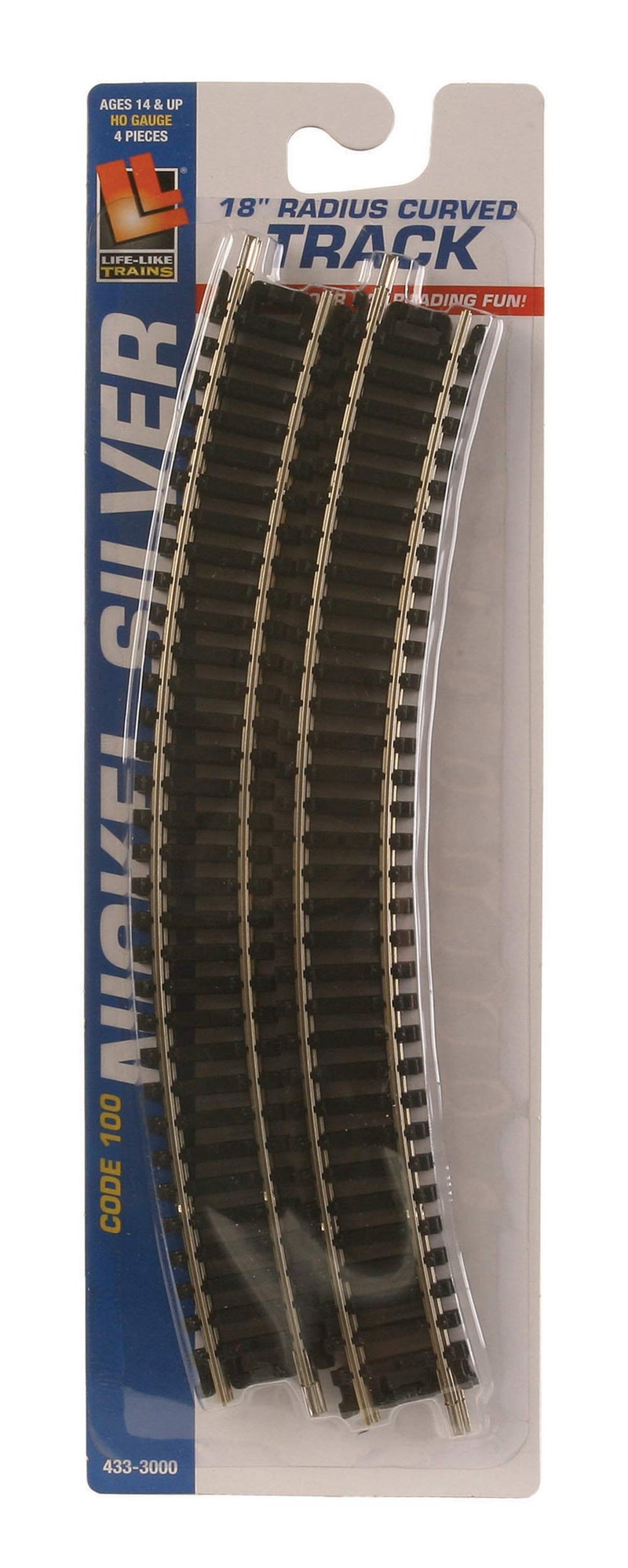 Life Like Code 100 Nickel Radius Curve Toy (4 Pack), Silver, 18 - Image 2